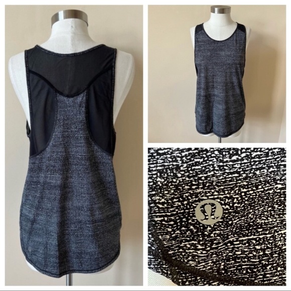 Lululemon patterned mesh back racerback athletic tank sleeveless 5472 - Picture 2 of 6